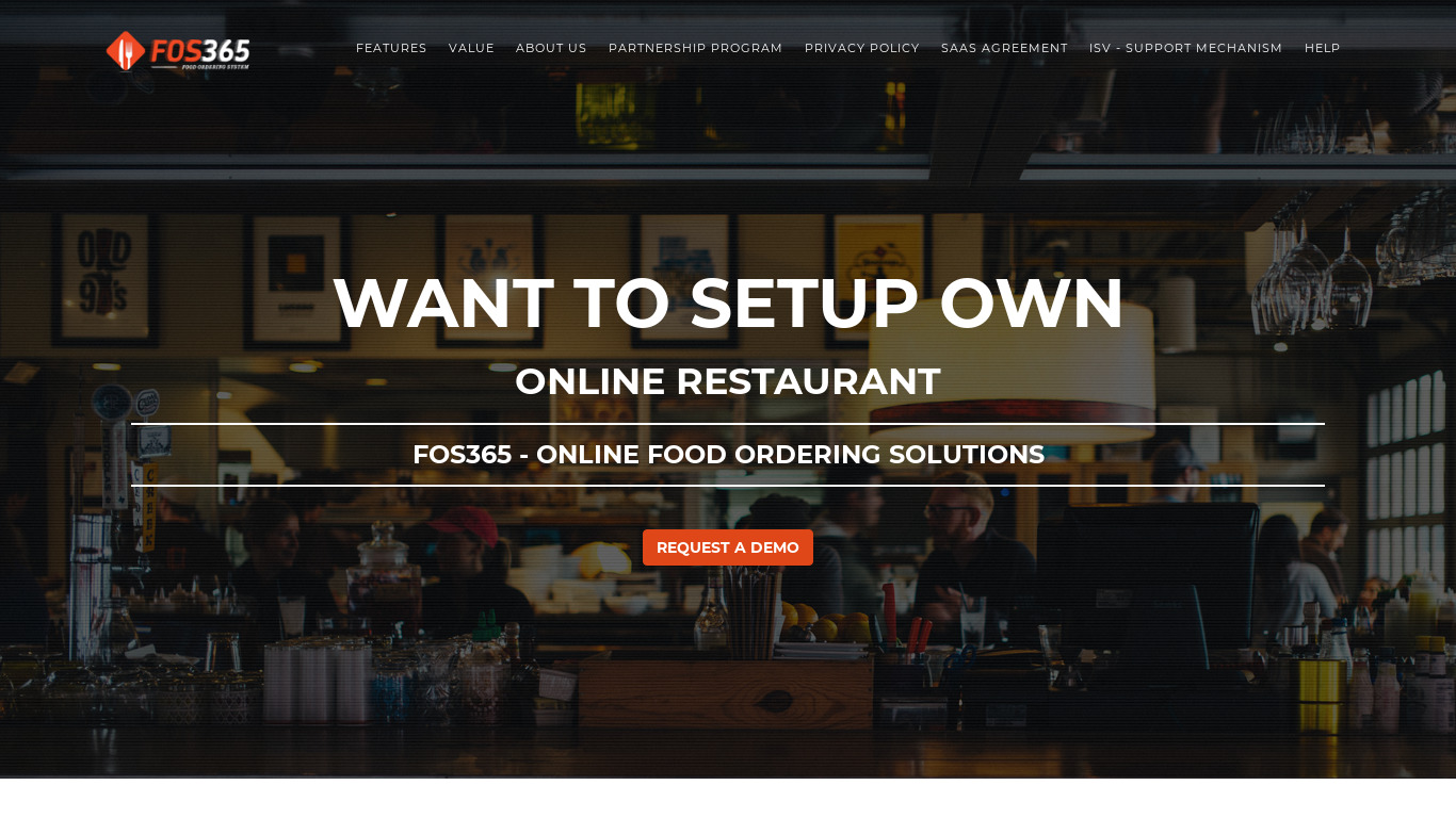 FoS365 – Food Ordering Apps Landing page