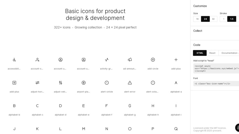 Basicons Landing Page