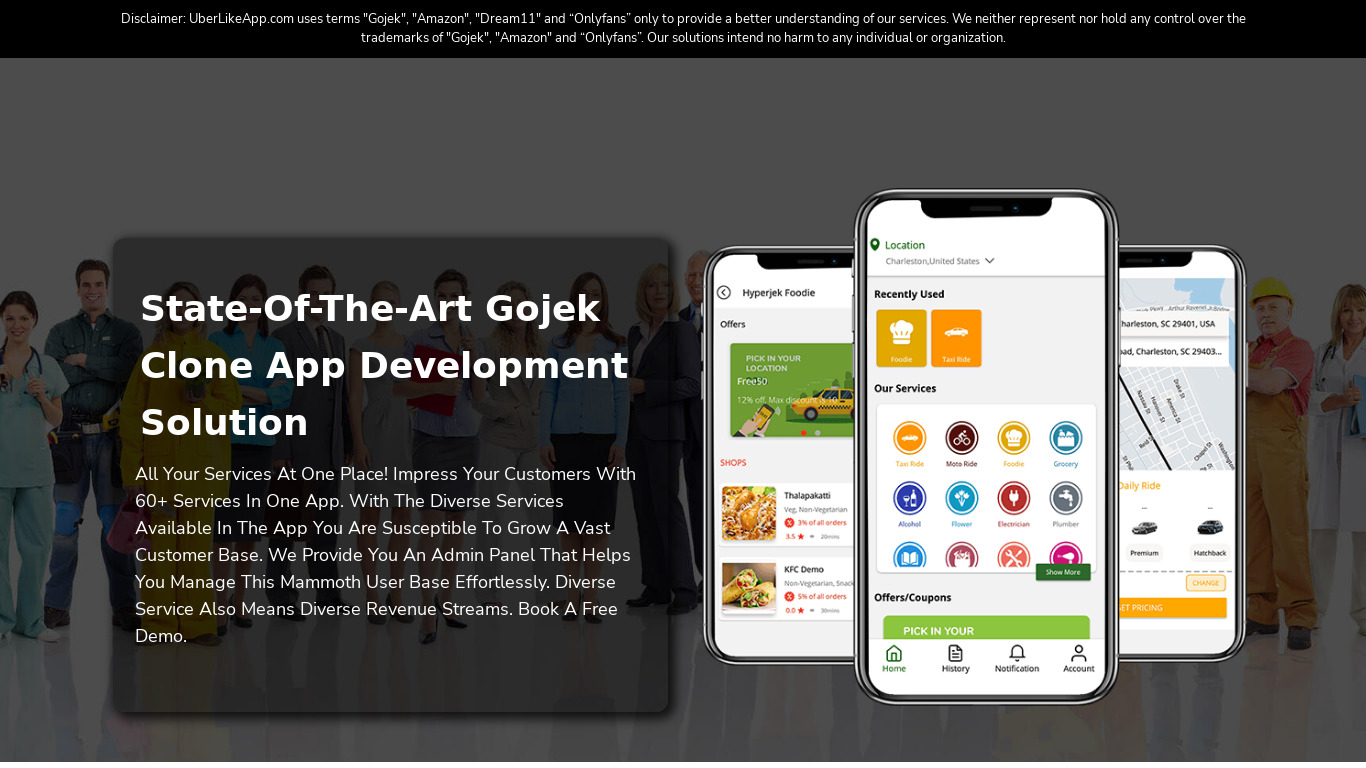 Hyperjek - Gojek Clone Application Landing page
