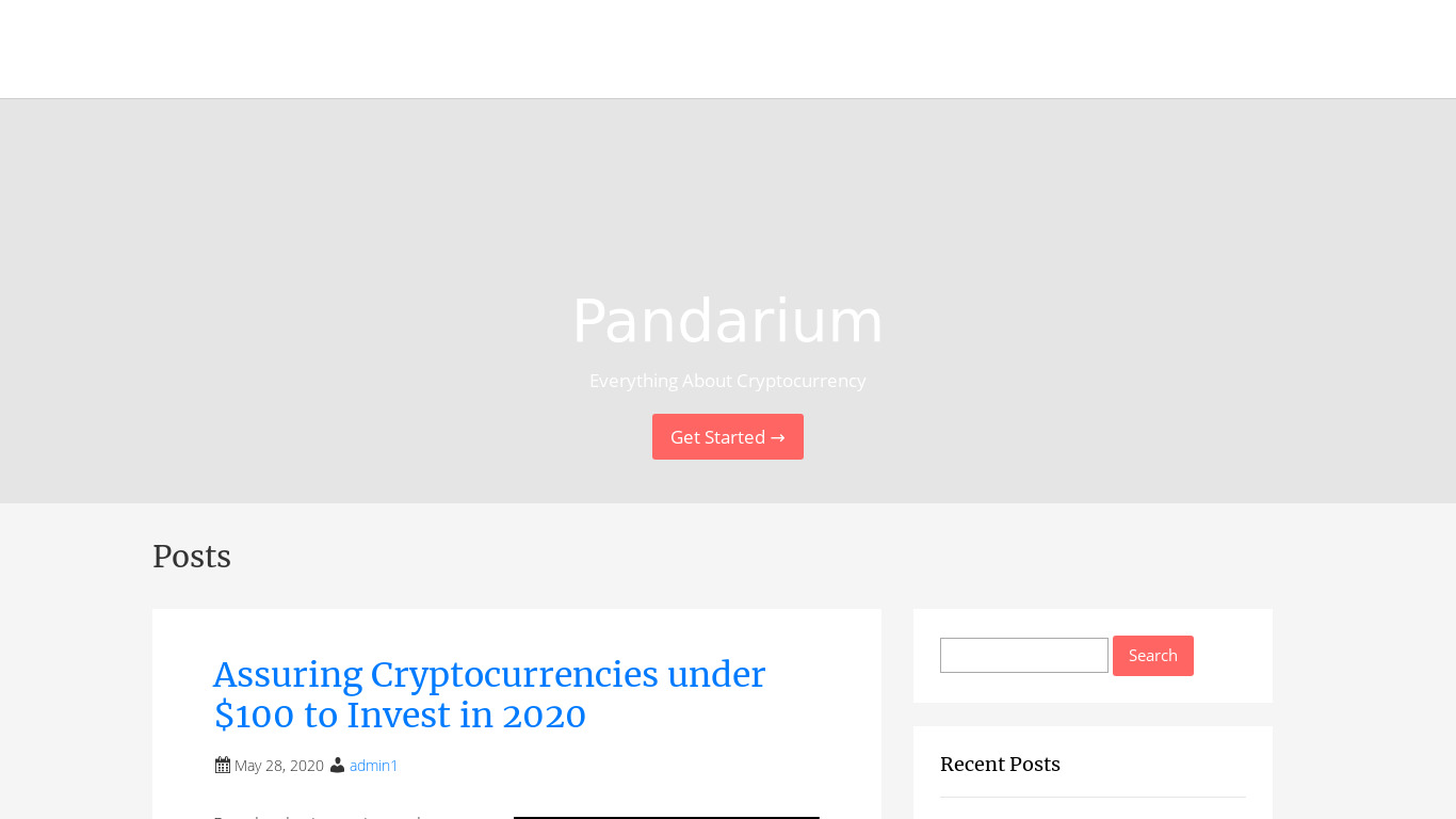 Pandarium Landing page