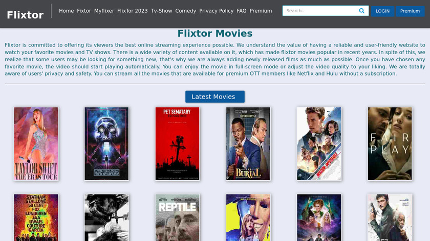 Flixtor.Stream Landing Page