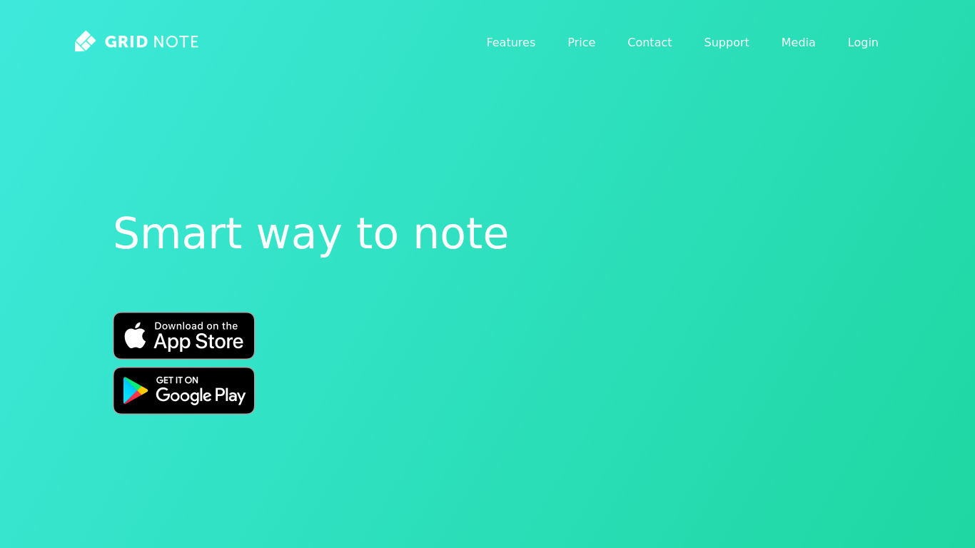 Grid Note Landing page