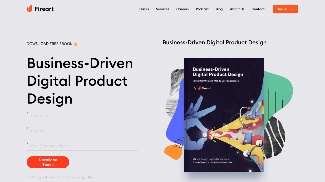Business-Driven Digital Product Design Landing page