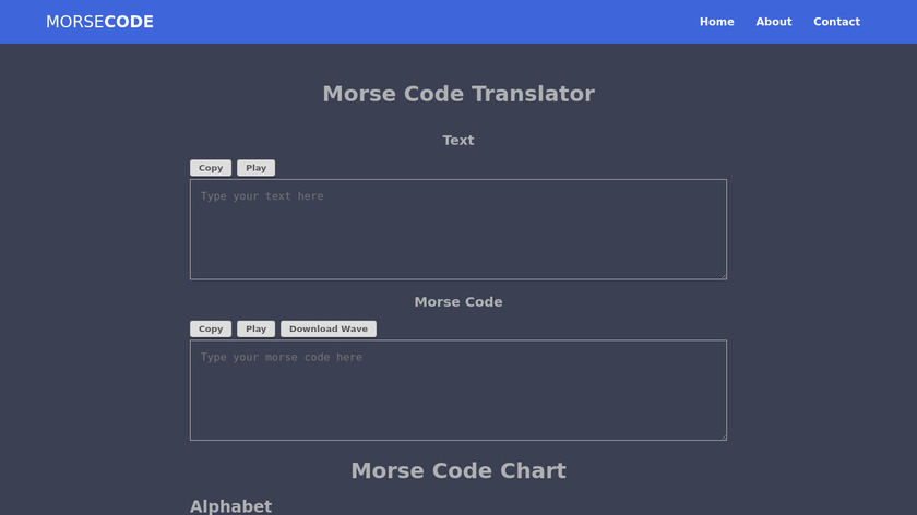 MorseCodeInfo Landing Page