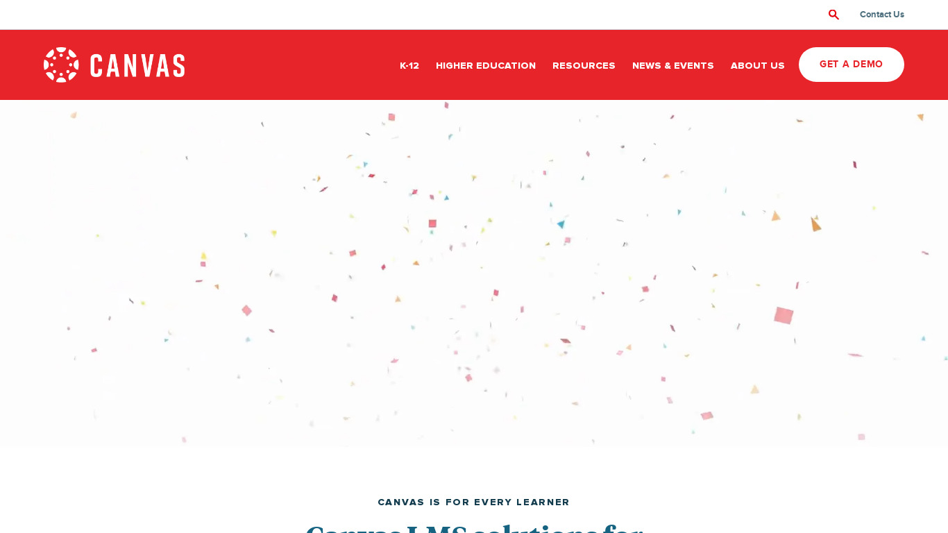Canvas by Instructure Landing page