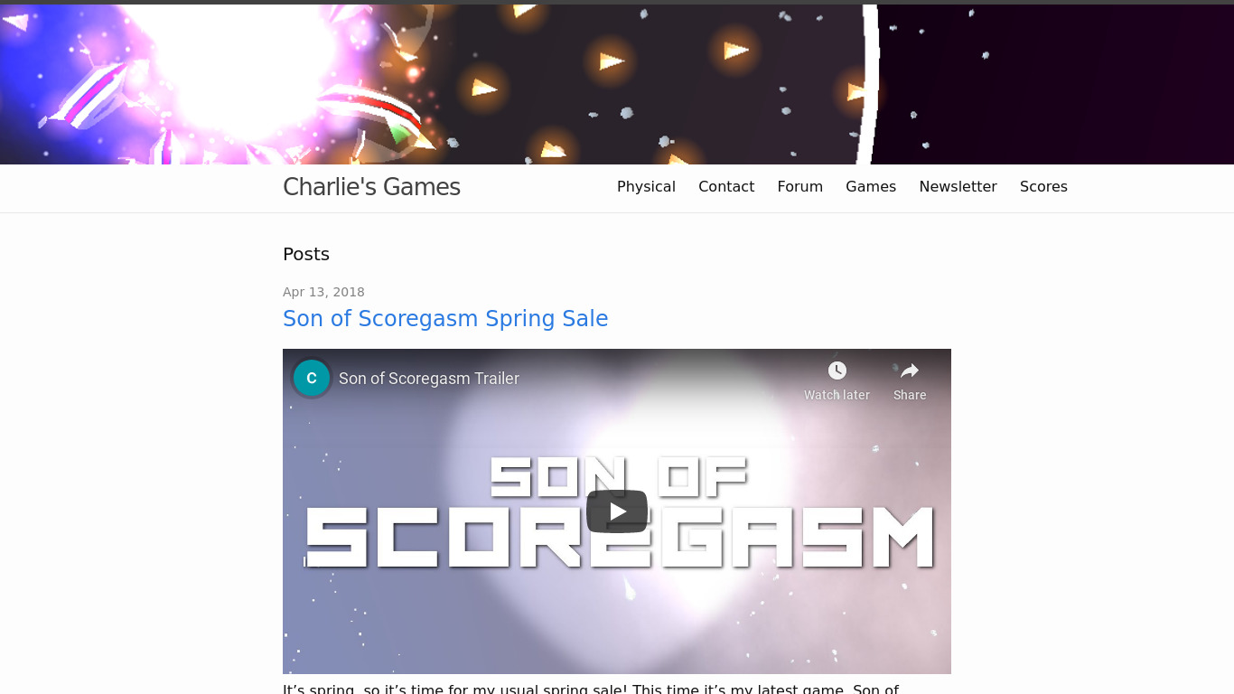 Son of Scoregasm Landing page