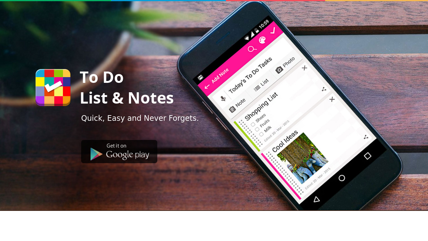 To Do List & Notes Landing page