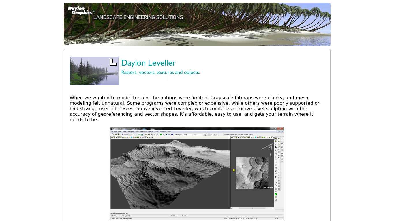 Daylon Leveller Landing page