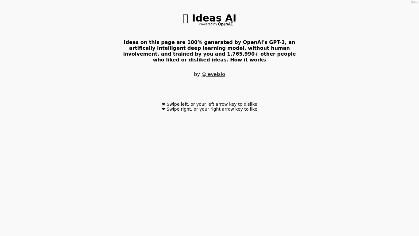 IdeasAI Landing page