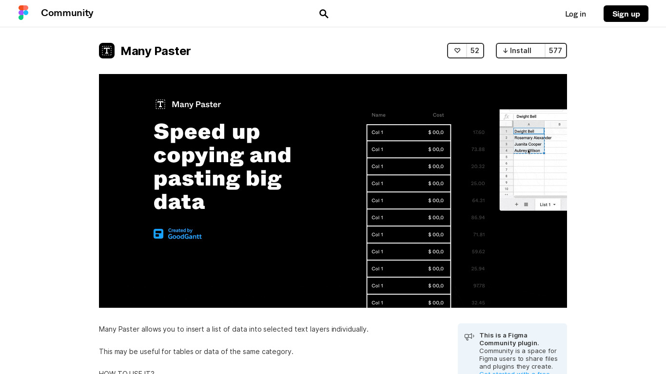 Many Paster for Figma Landing page