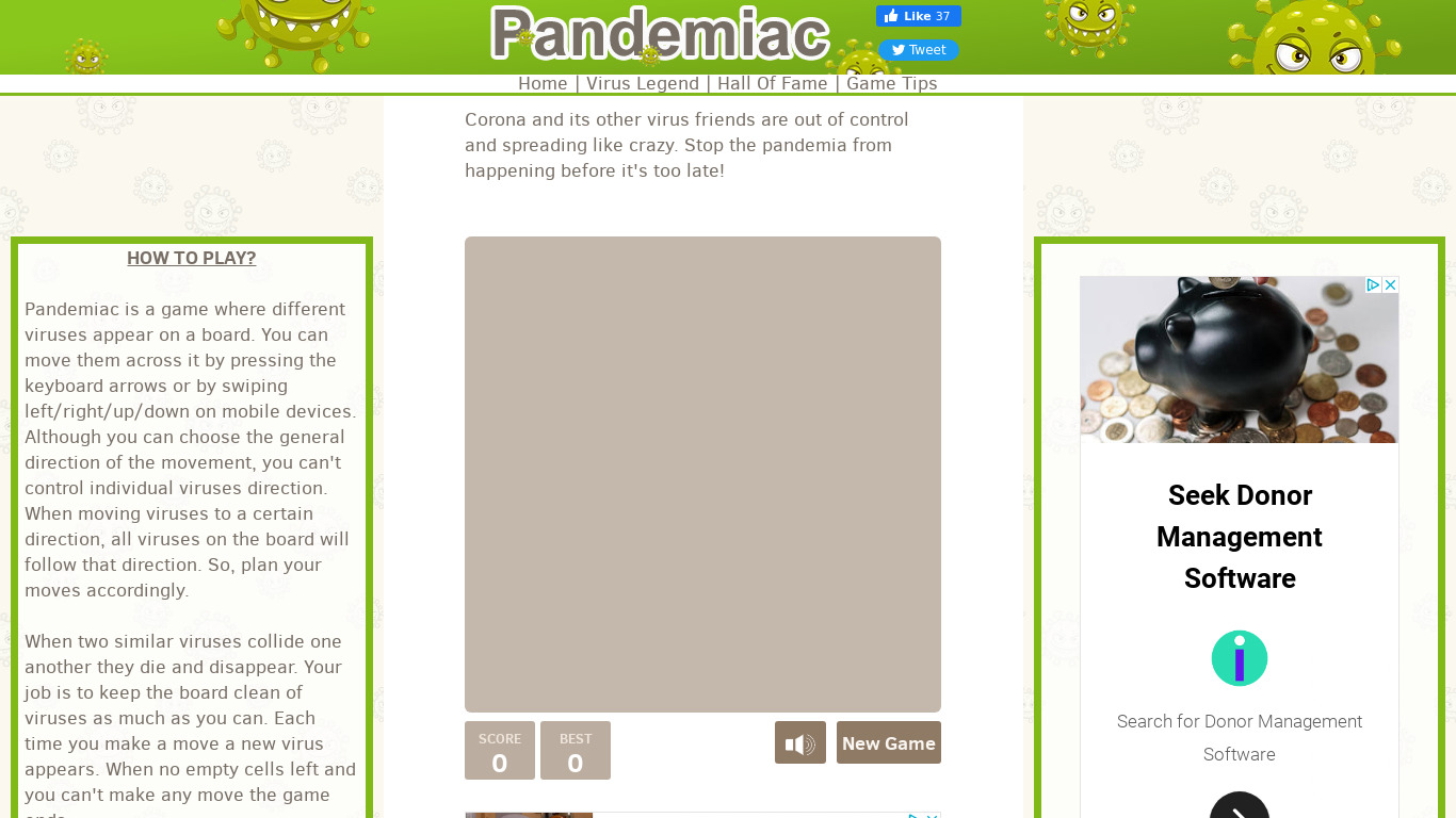 Pandemiac Landing page
