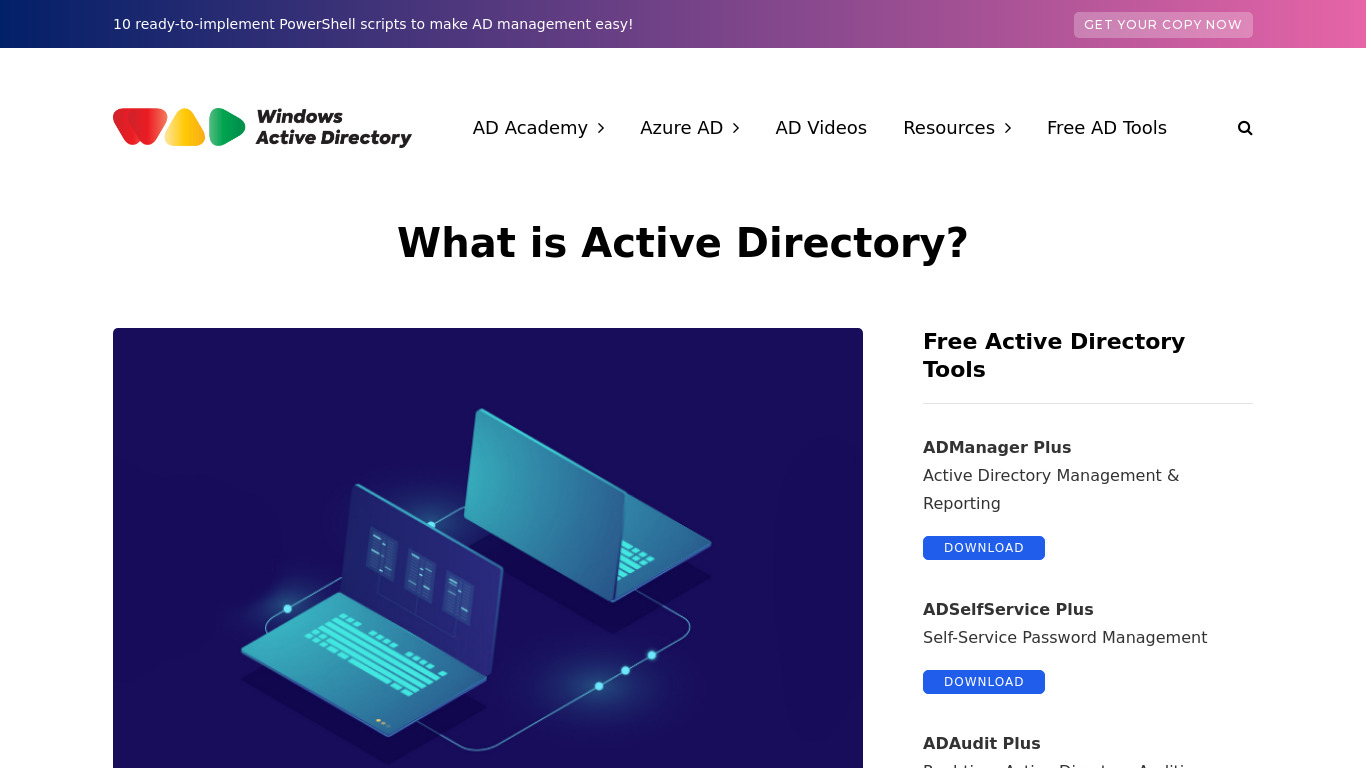 Active Directory Landing page