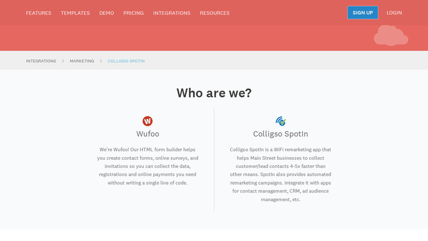 Colligso SpotIn Landing Page