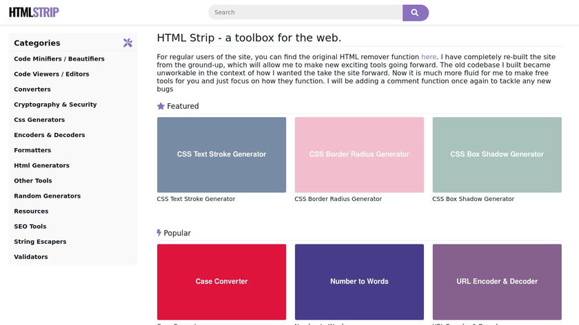 HtmlStrip Landing Page