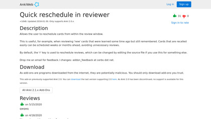 Quick reschedule in reviewer image