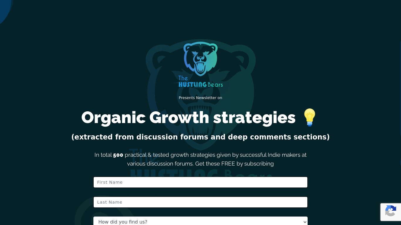 Organic Growth Strategies Landing page