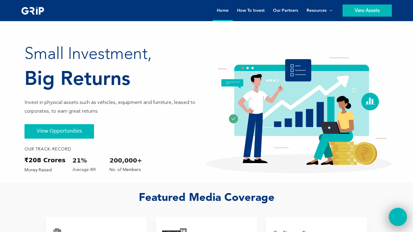 Grip Invest Landing page