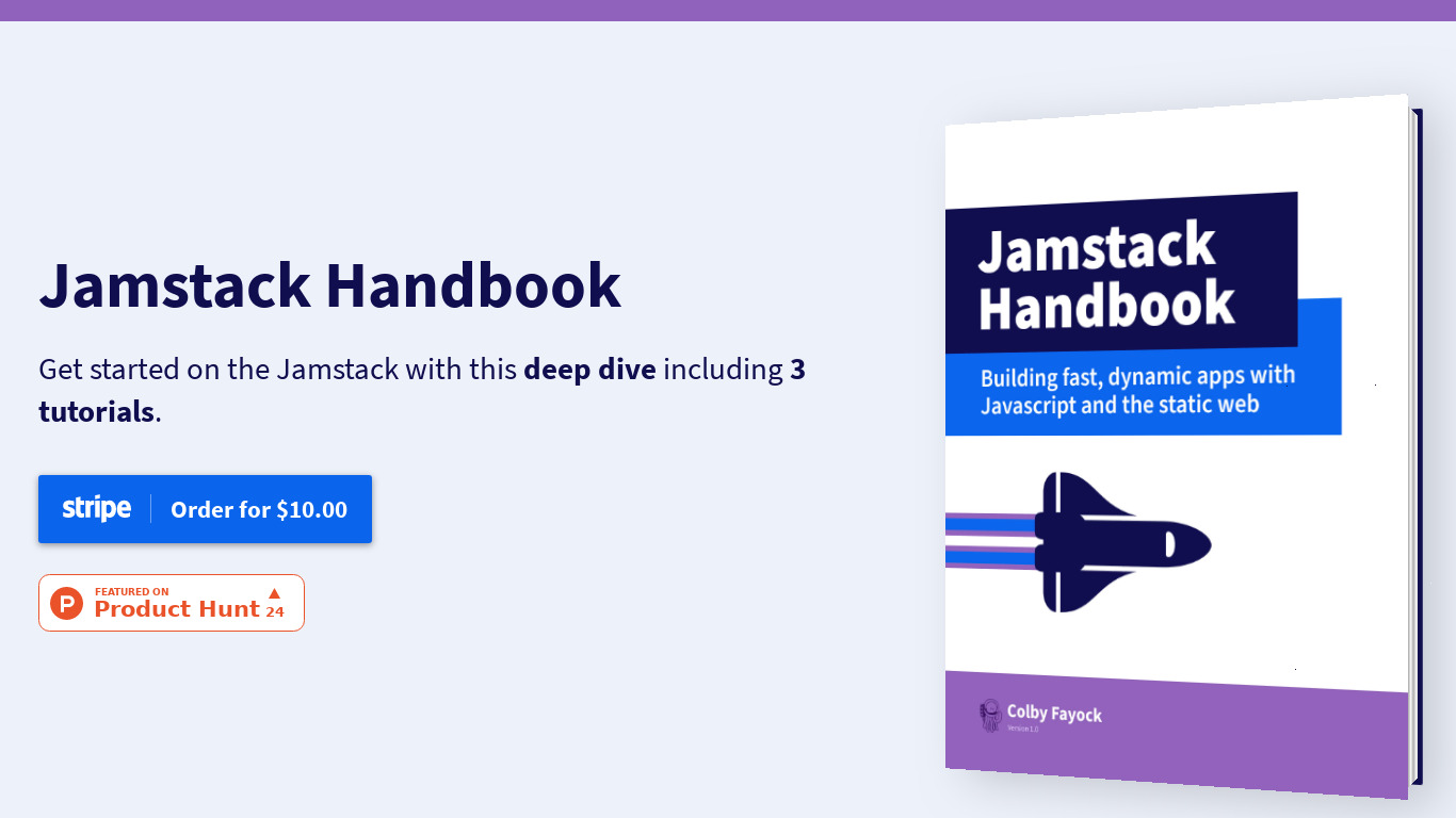 Jamstack Handbook Landing page