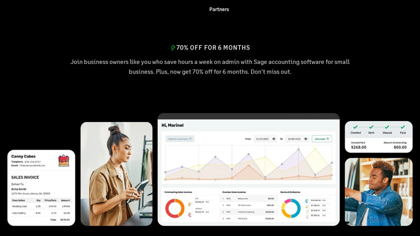 Sage Business Cloud Accounting Landing Page
