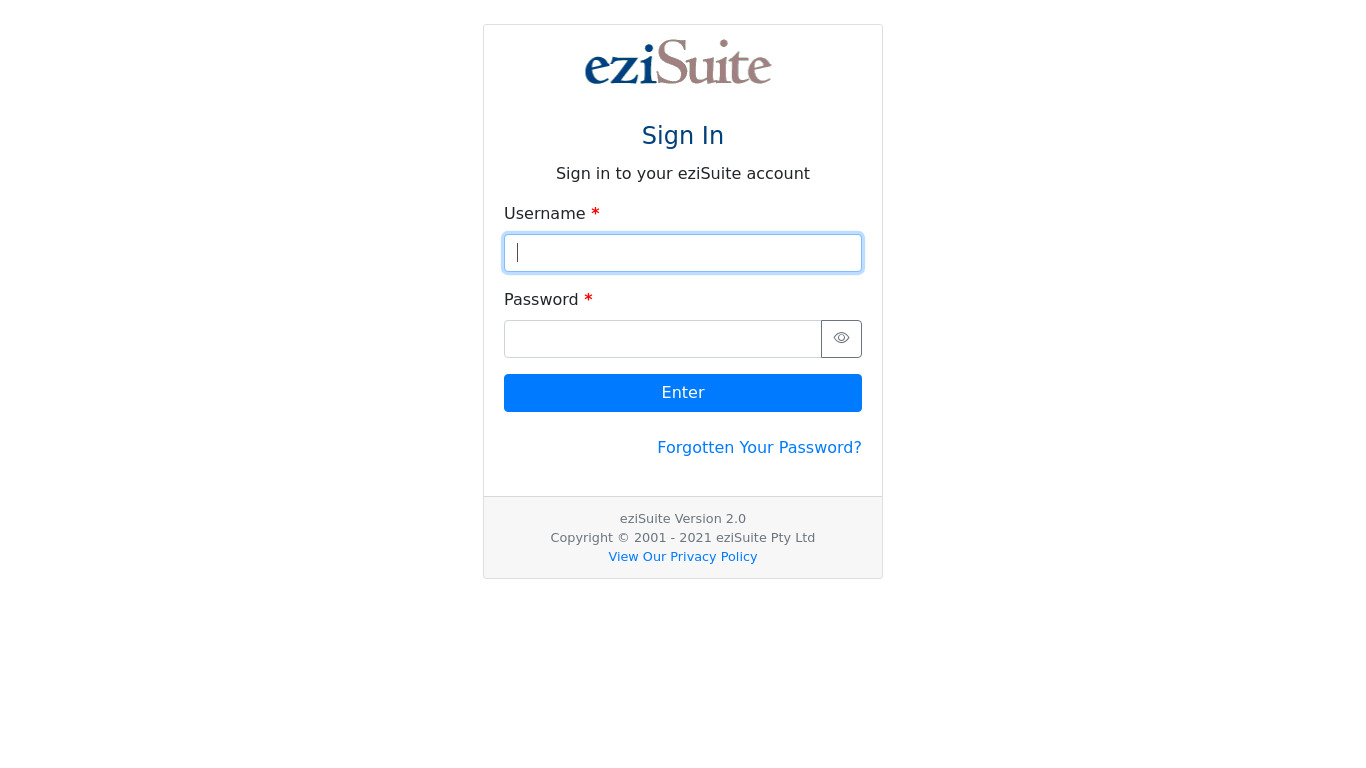 eZSuite Landing page