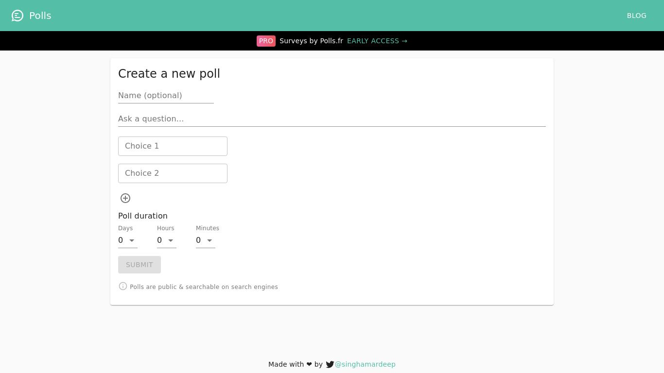 Polls for WhatsApp Landing page