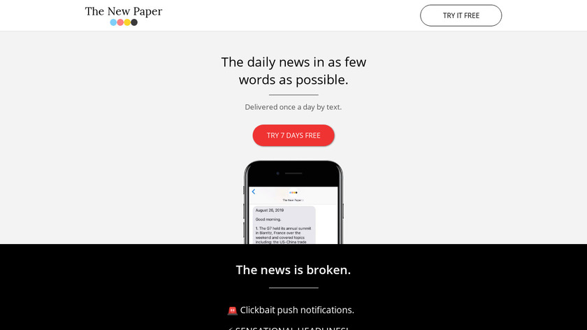 The New Paper Text Landing Page