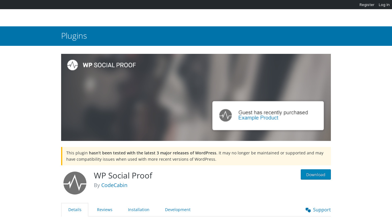 WP Social Proof Landing page
