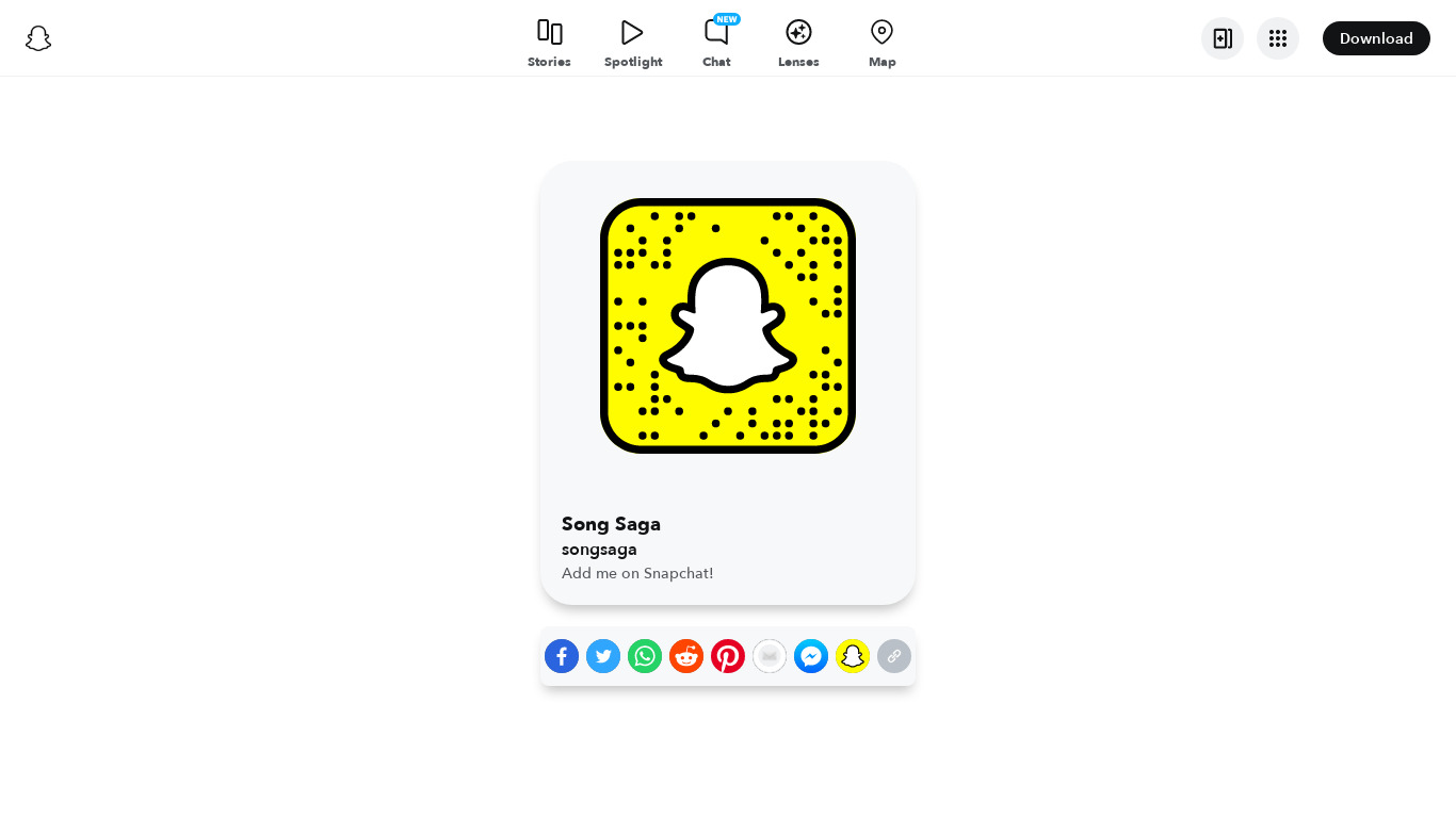 Song Saga Snap Lens Landing page