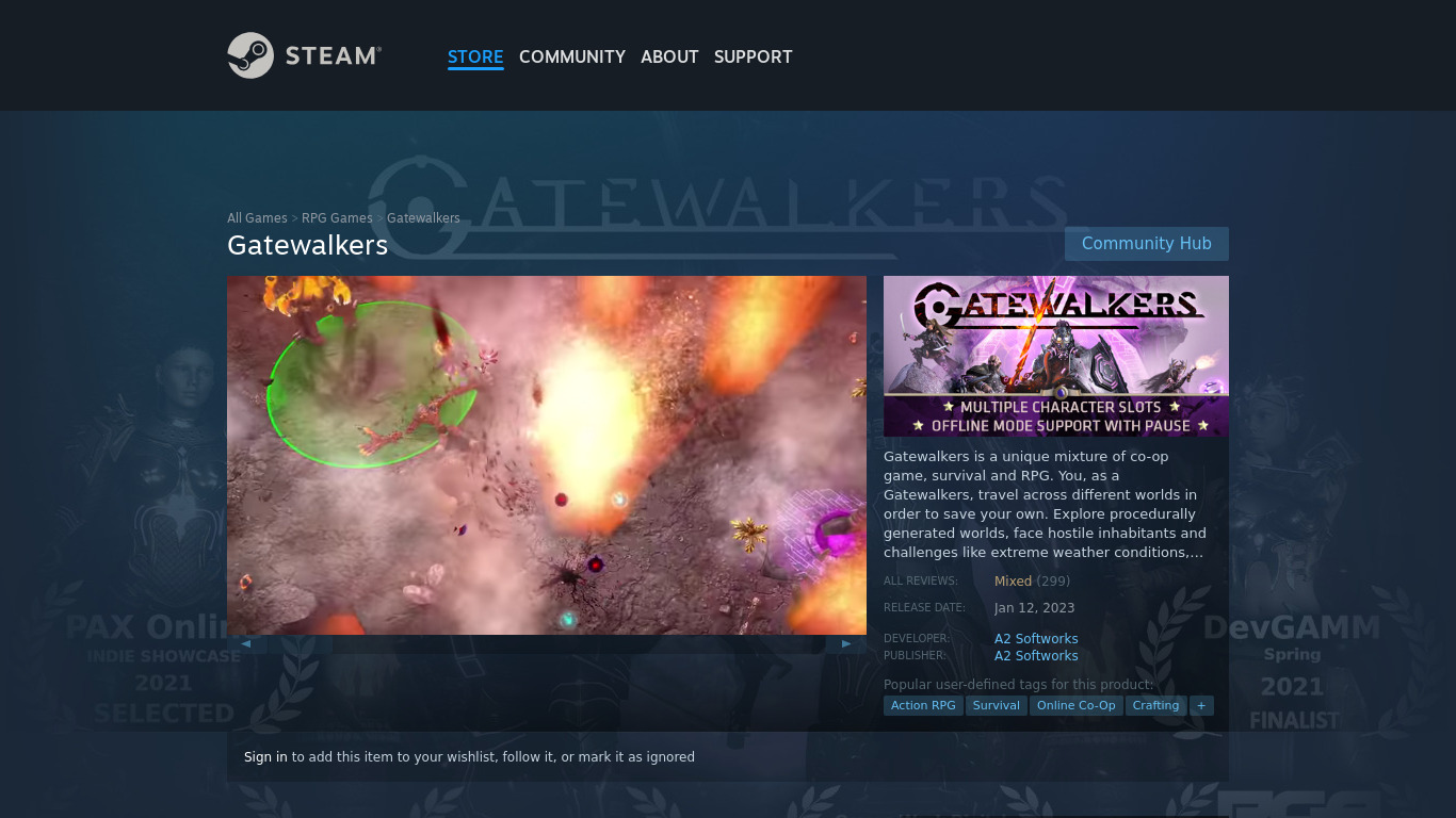 Gatewalkers Landing page