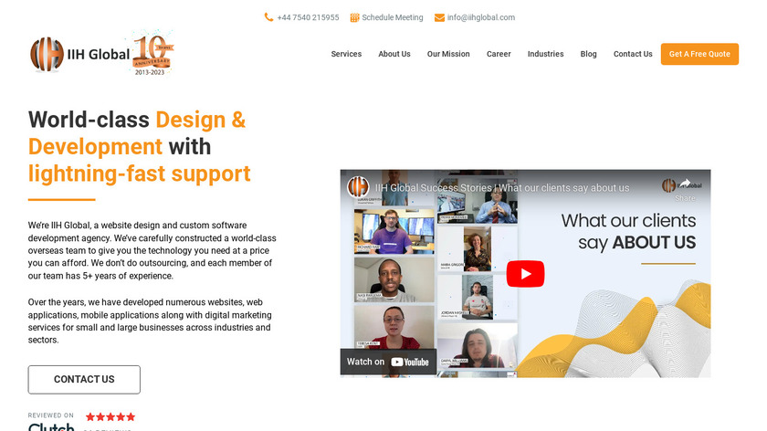IIH Global Landing Page
