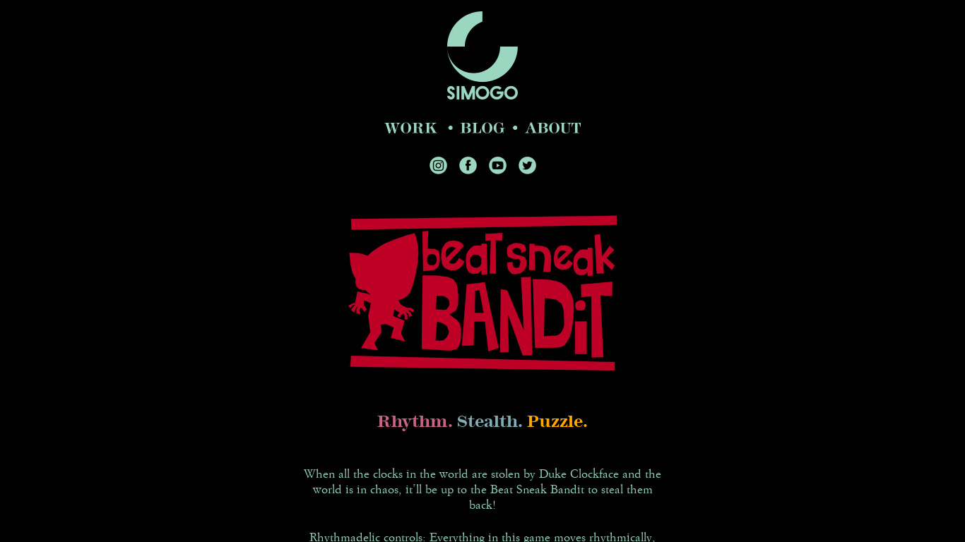 Beat Sneak Bandit Landing page