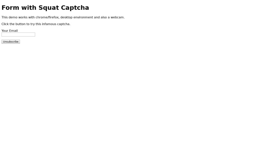 Squat Captcha Landing Page
