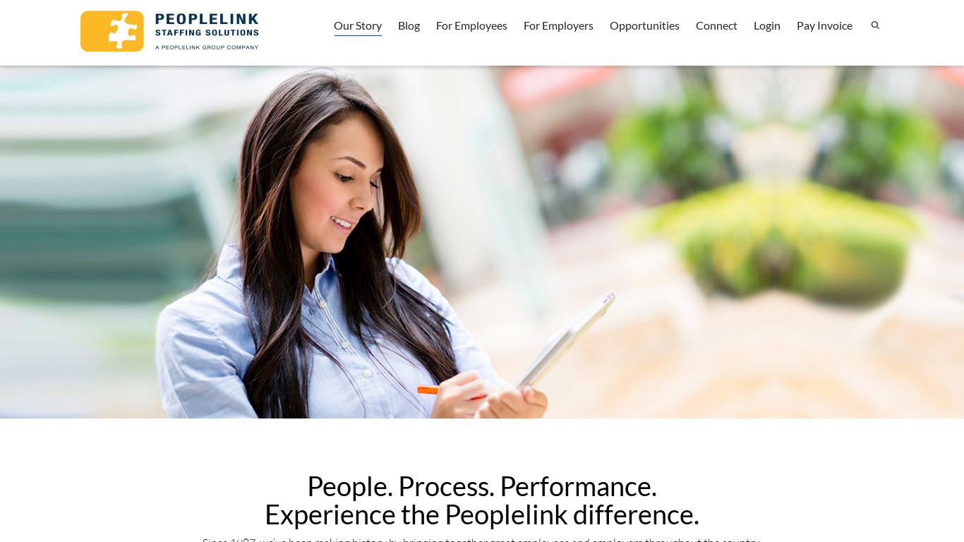 PeopleLink Landing page