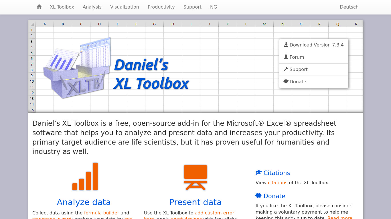 Daniel’s XL Toolbox Landing page