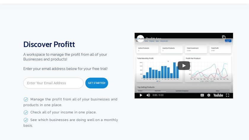 Profitt App Landing Page
