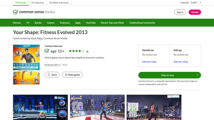 Your Shape Fitness Evolved 2013 Landing Page