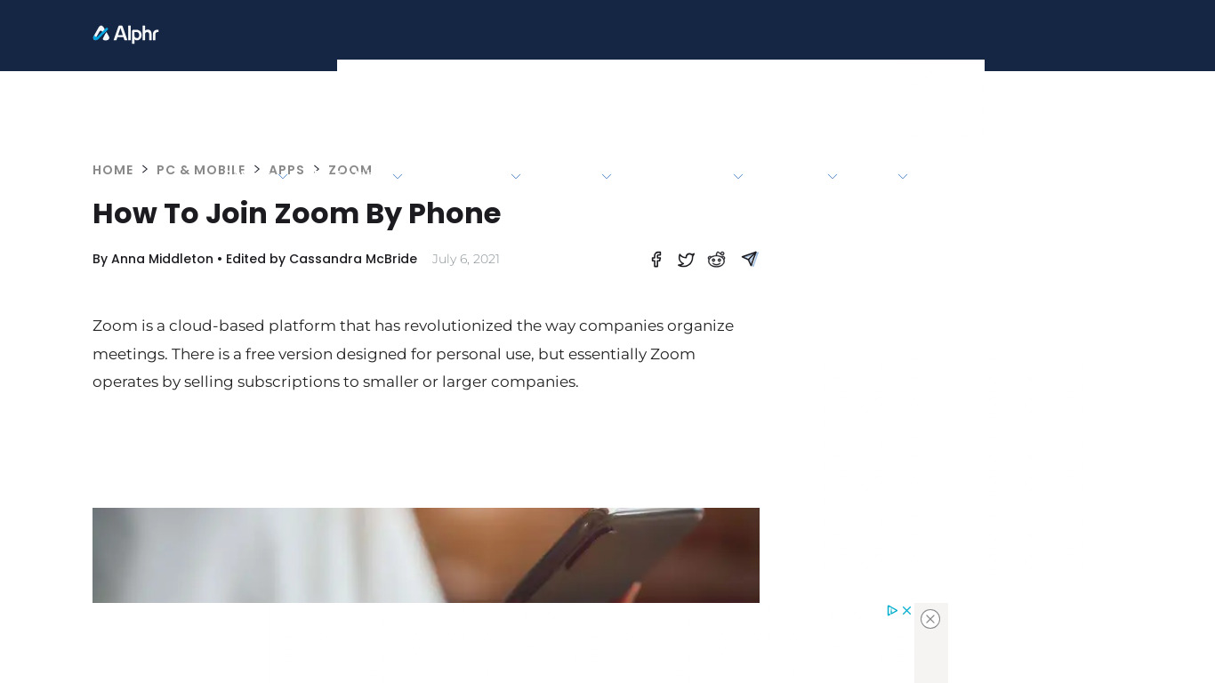Zoom Phone Landing page