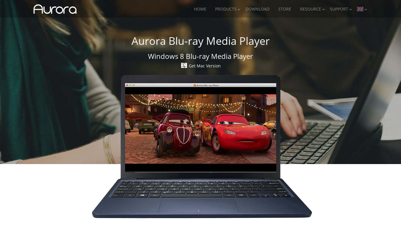 Aurora Blu-ray Player Landing page