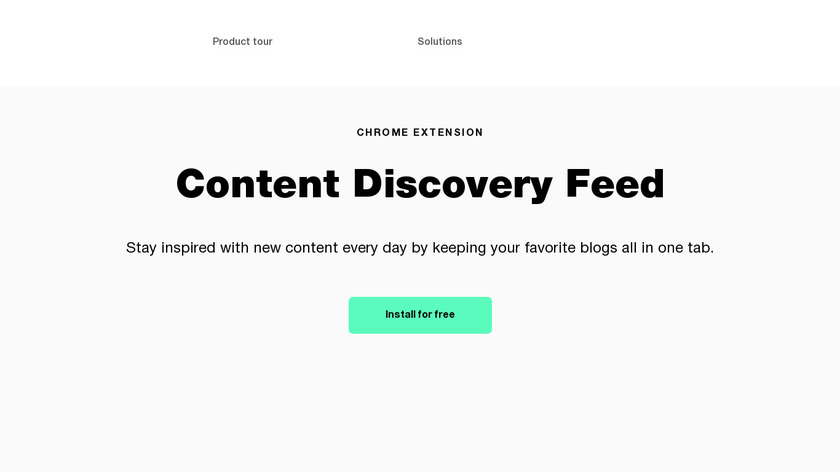 Content Discovery Feed Chrome Extension Landing Page