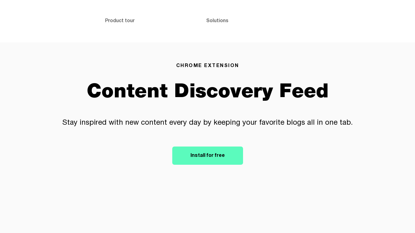 Content Discovery Feed Chrome Extension Landing page