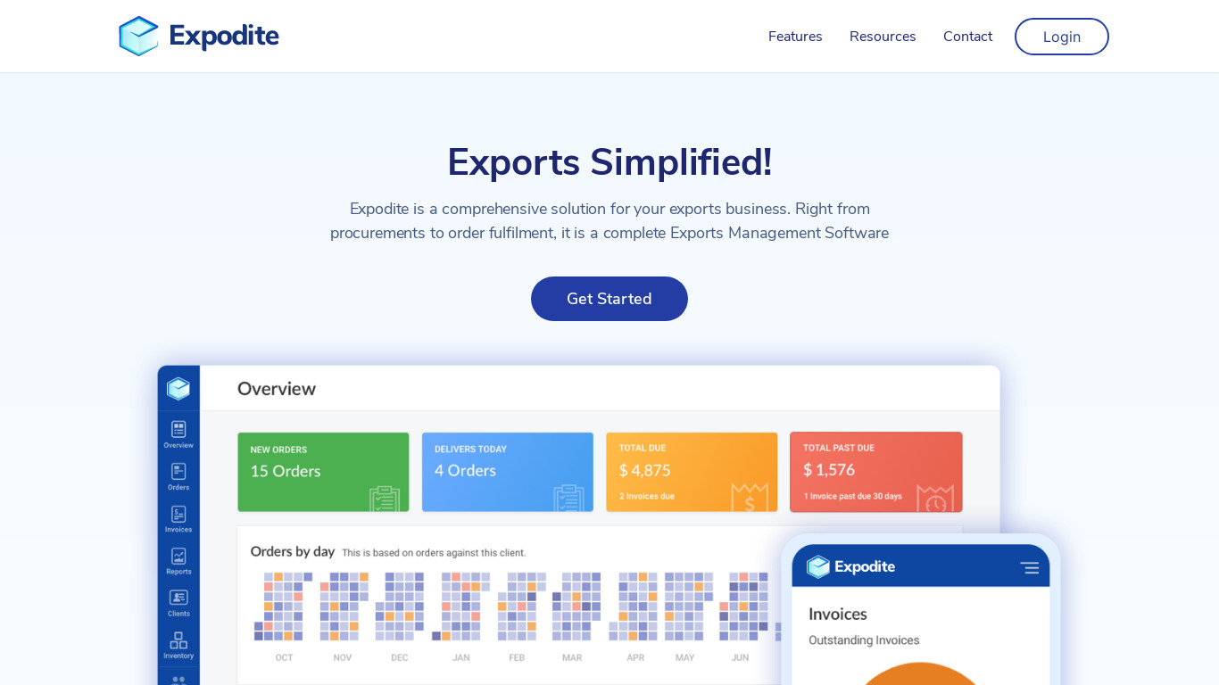 Expodite.in Landing page