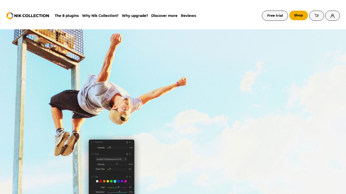 Nik Collection by DxO Landing page
