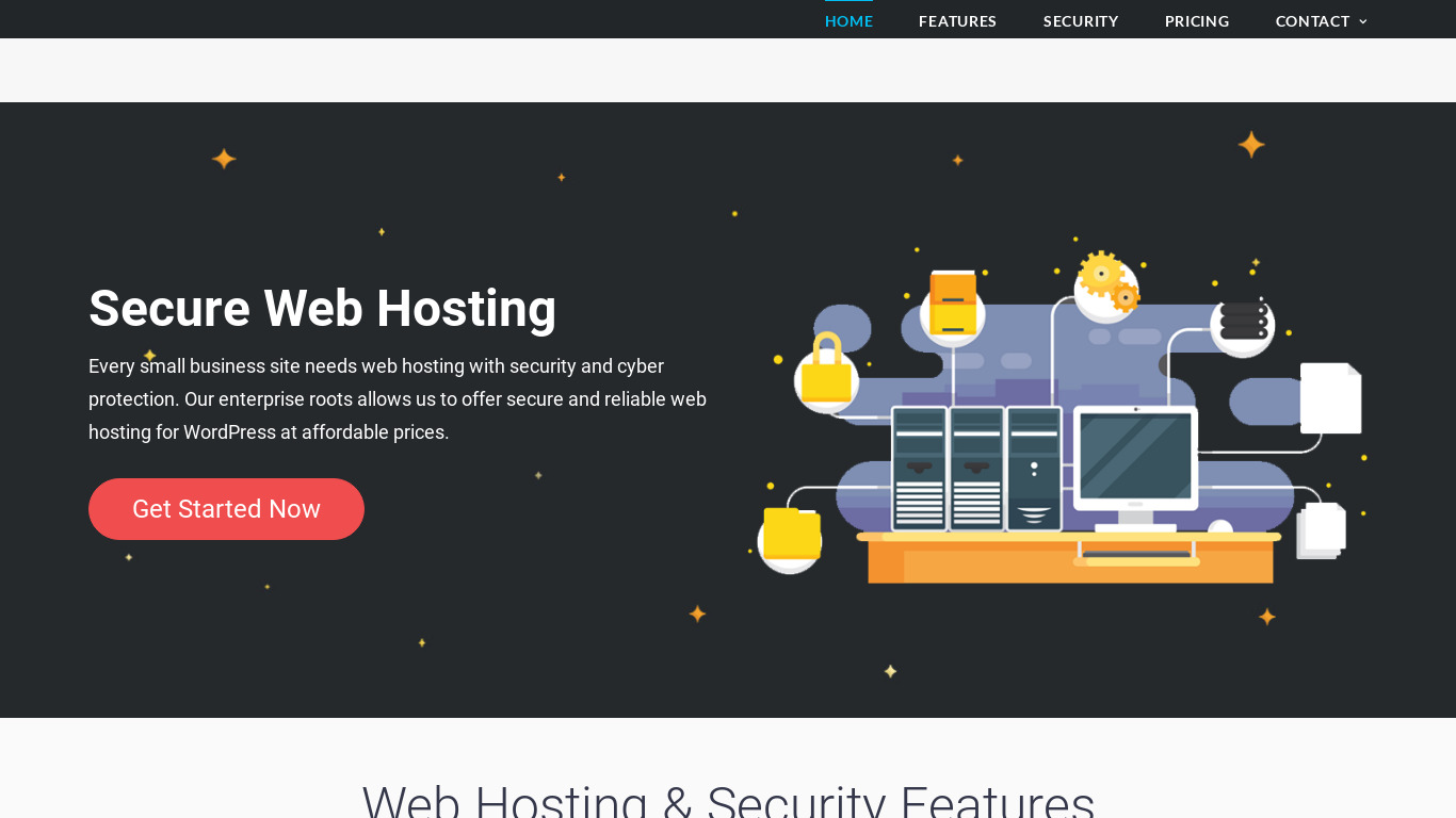 Host And Protect Landing page