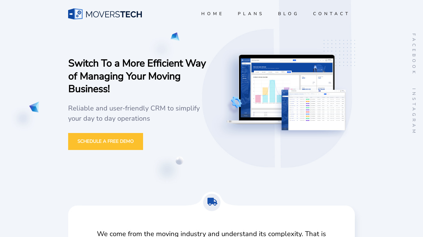 MoversTech Landing page