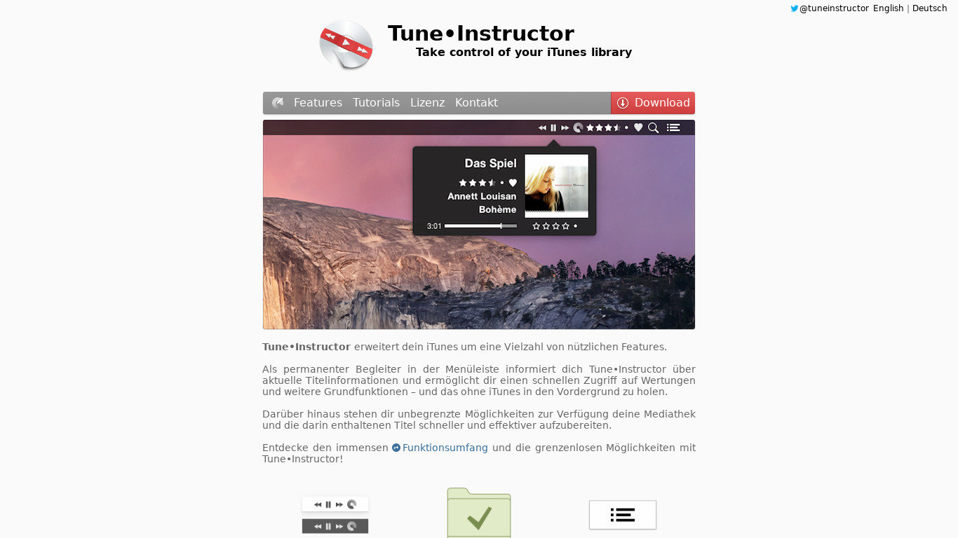 Tune•Instructor Landing page
