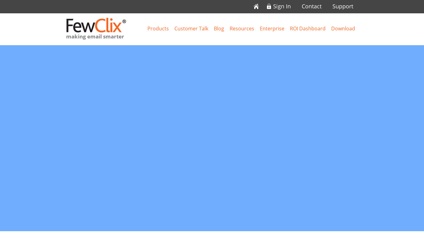 FewClix (for Outlook) Landing page