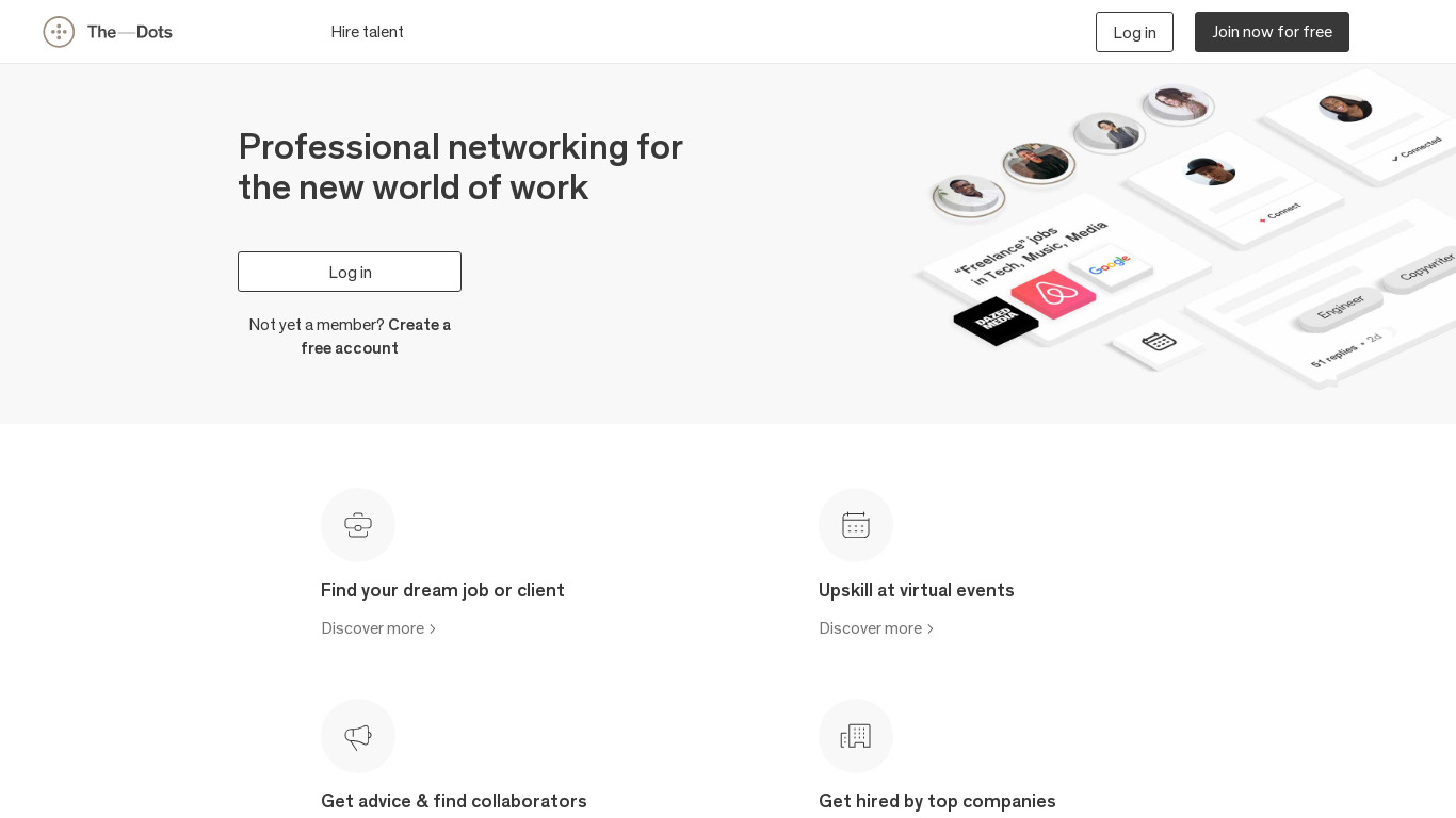The Dots Landing page