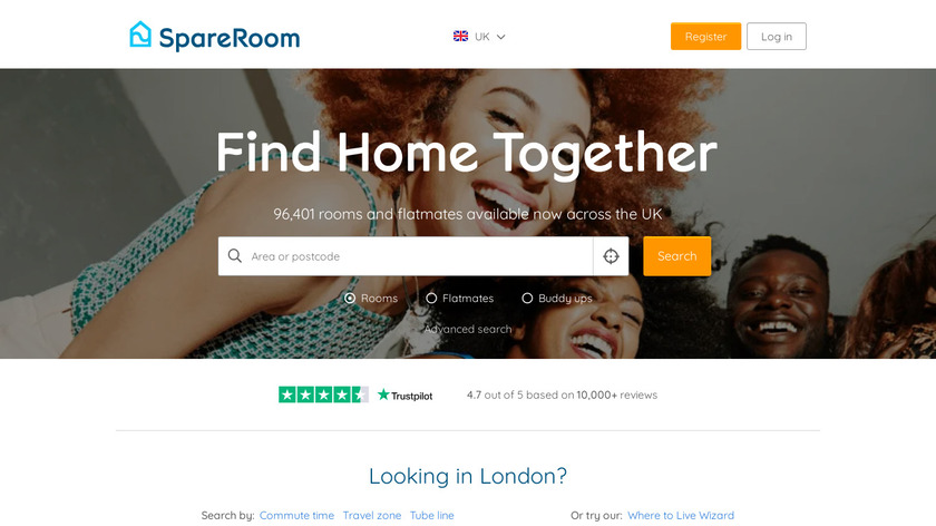 SpareRoom UK Landing Page