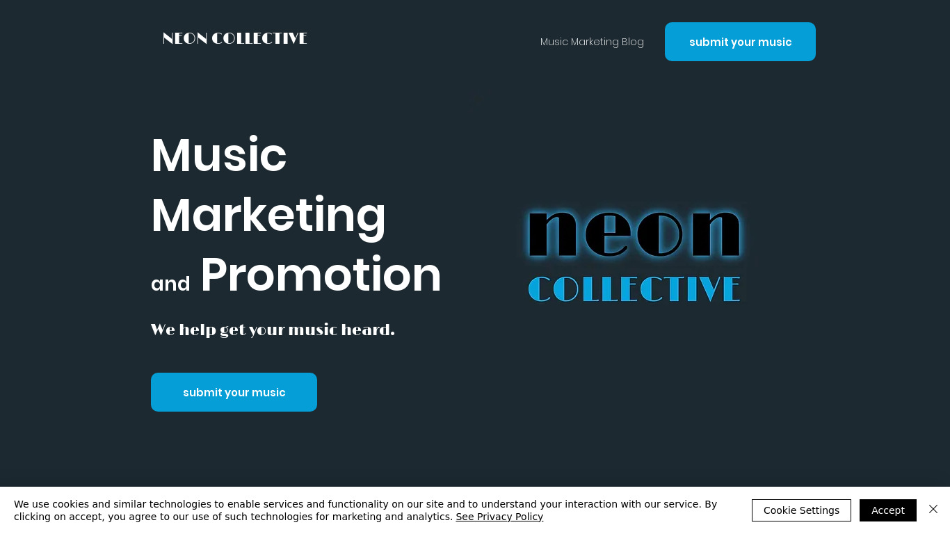 Neon Collective Landing page