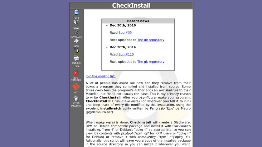 CheckInstall Landing Page